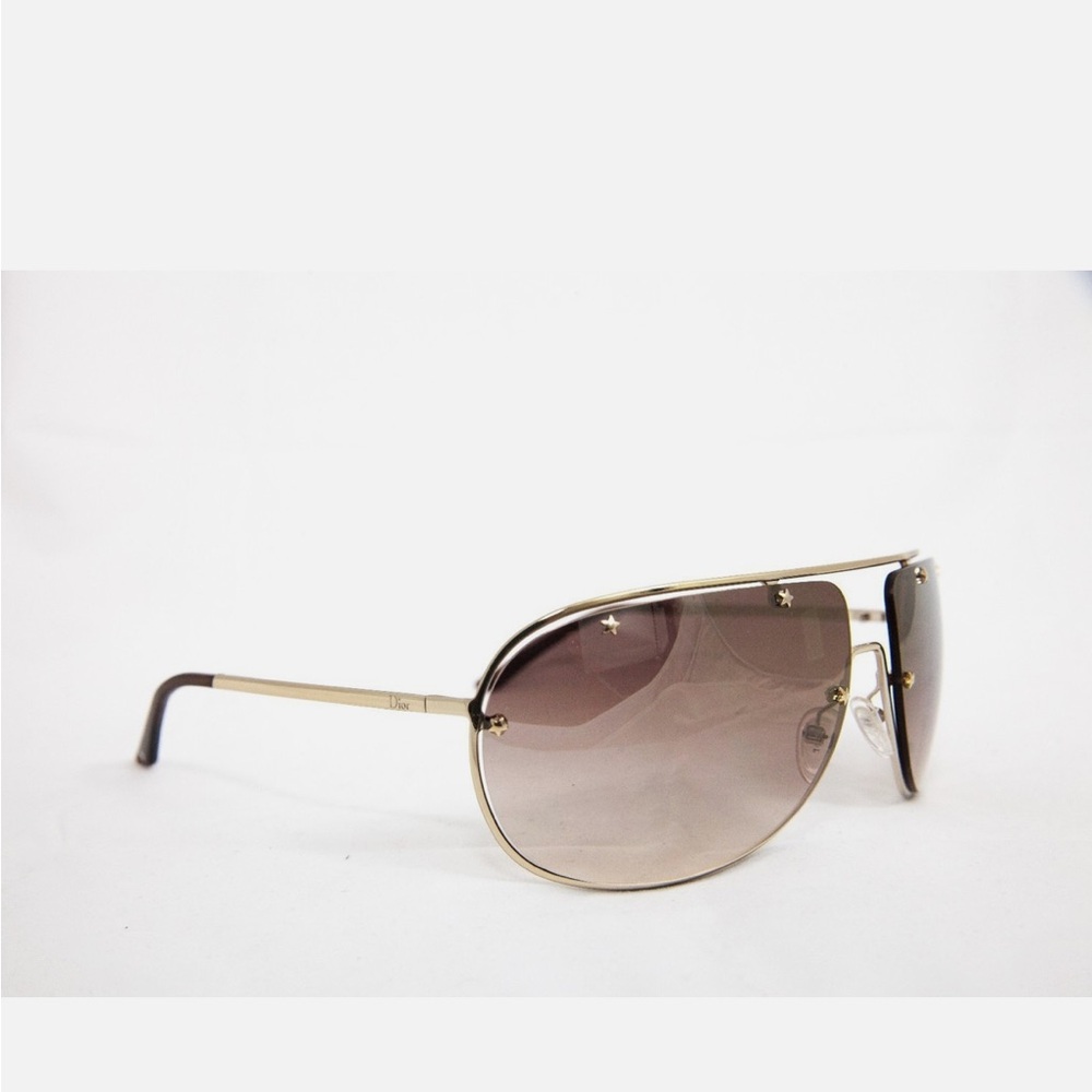 COPY - Dior Gold and Brown Aviator Sunglasses